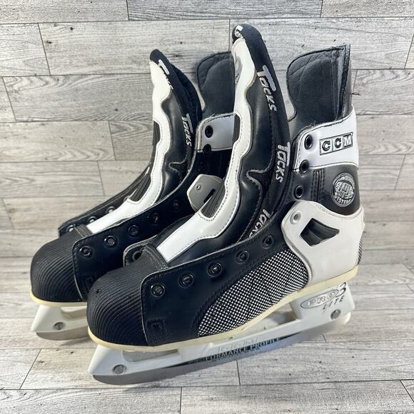 CCM Super Tacks Ice Hockey Skates Size 6 ProLite 3 Euro Size 39 Black White - Picture 1 of 15